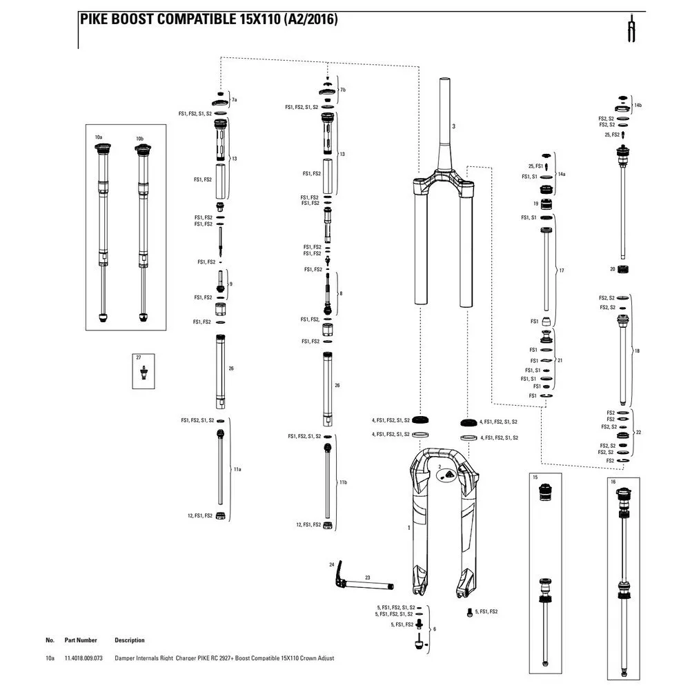 Rock Shox Pike Rc Boost Kompressionsdämpfer, Black / silver, One Size Rock Shox Pike Rc Boost Kompressionsdämpfer, Black / silver, One Size