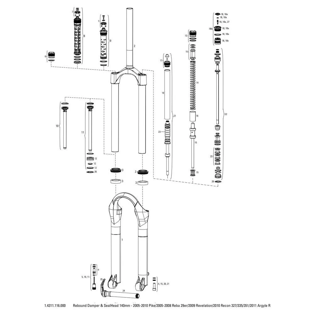 Rock Shox Pike/reba 29´´/revelation Zugstufen-dämpfer+dichtungskopf 140 Mm, Silver / red / black, One Size Rock Shox Pike/reba 29´´/revelation Zugstufen-dämpfer+dichtungskopf 140 Mm, Silver / red / black, One Size