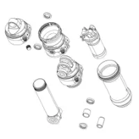 Rock Shox Progressive 37.5-45 Mm Deluxe Nude/bold C1 2022 Hinterer Stoßdämpfer Luftkanister-kit Rock Shox Progressive 37.5-45 Mm Deluxe Nude/bold C1 2022 Hinterer Stoßdämpfer Luftkanister-kit