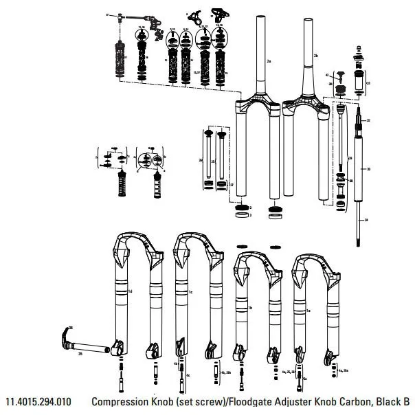 Rock Shox Recambio Horquilla Sid/reba Knob Set, Black / blue / gold, One Size Rock Shox Recambio Horquilla Sid/reba Knob Set, Black / blue / gold, One Size