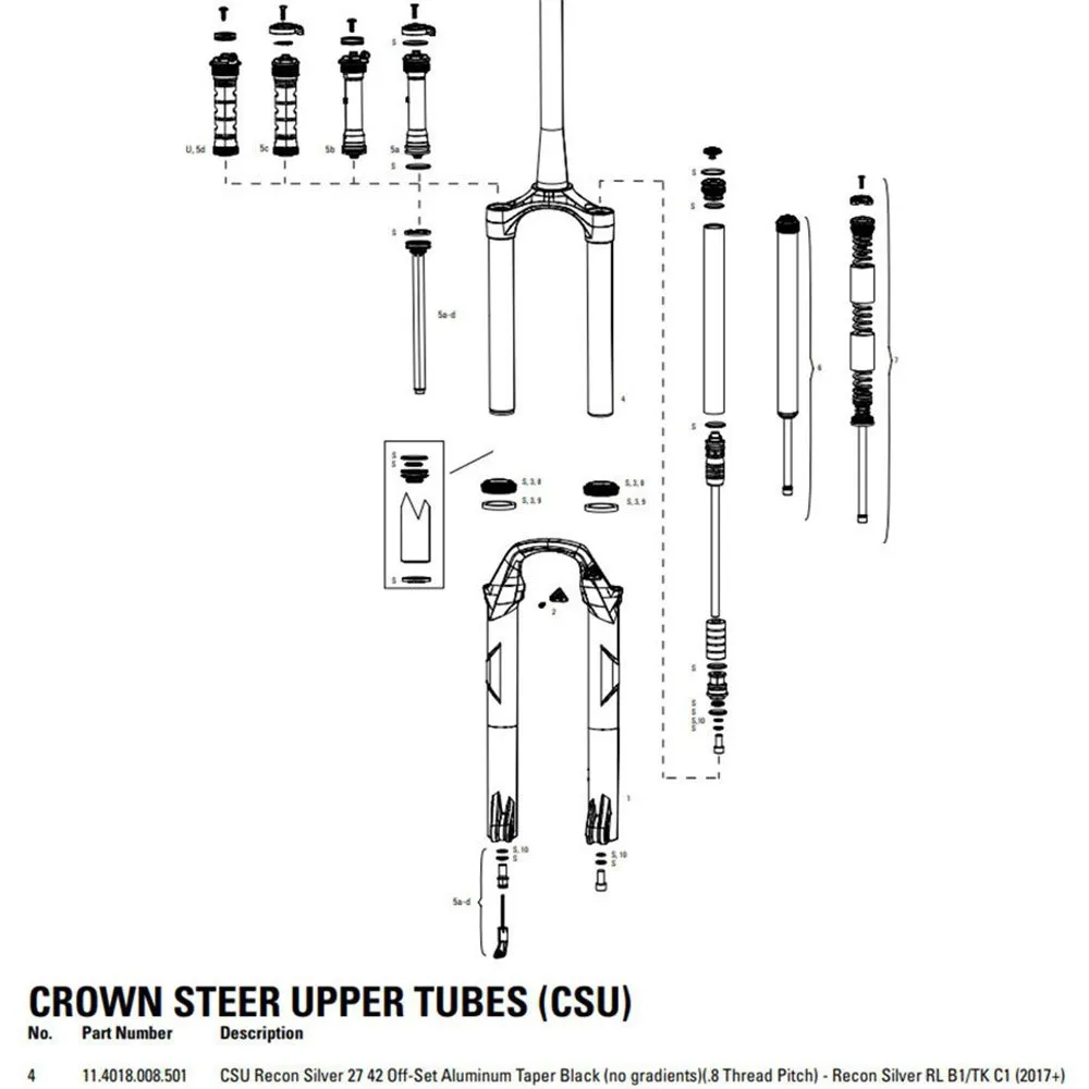 Rock Shox Recon Slv 42os, Black, 27.5" Rock Shox Recon Slv 42os, Black, 27.5"