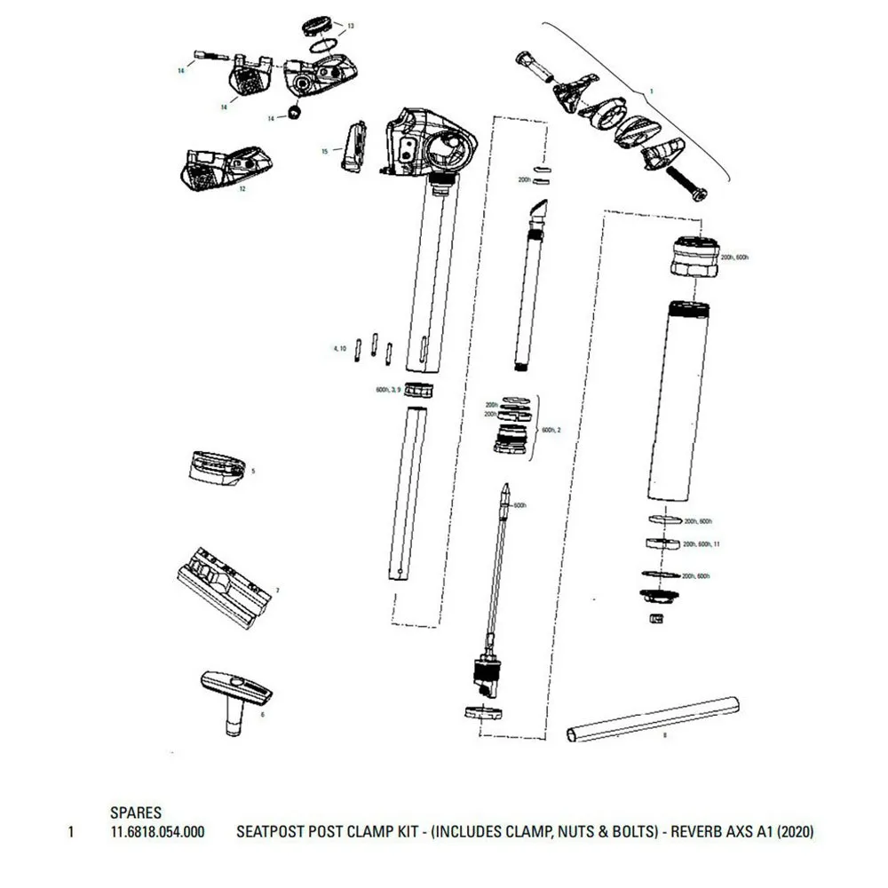 Rock Shox Reverb Axs A1 2020 Sattelklemme, Black, One Size Rock Shox Reverb Axs A1 2020 Sattelklemme, Black, One Size