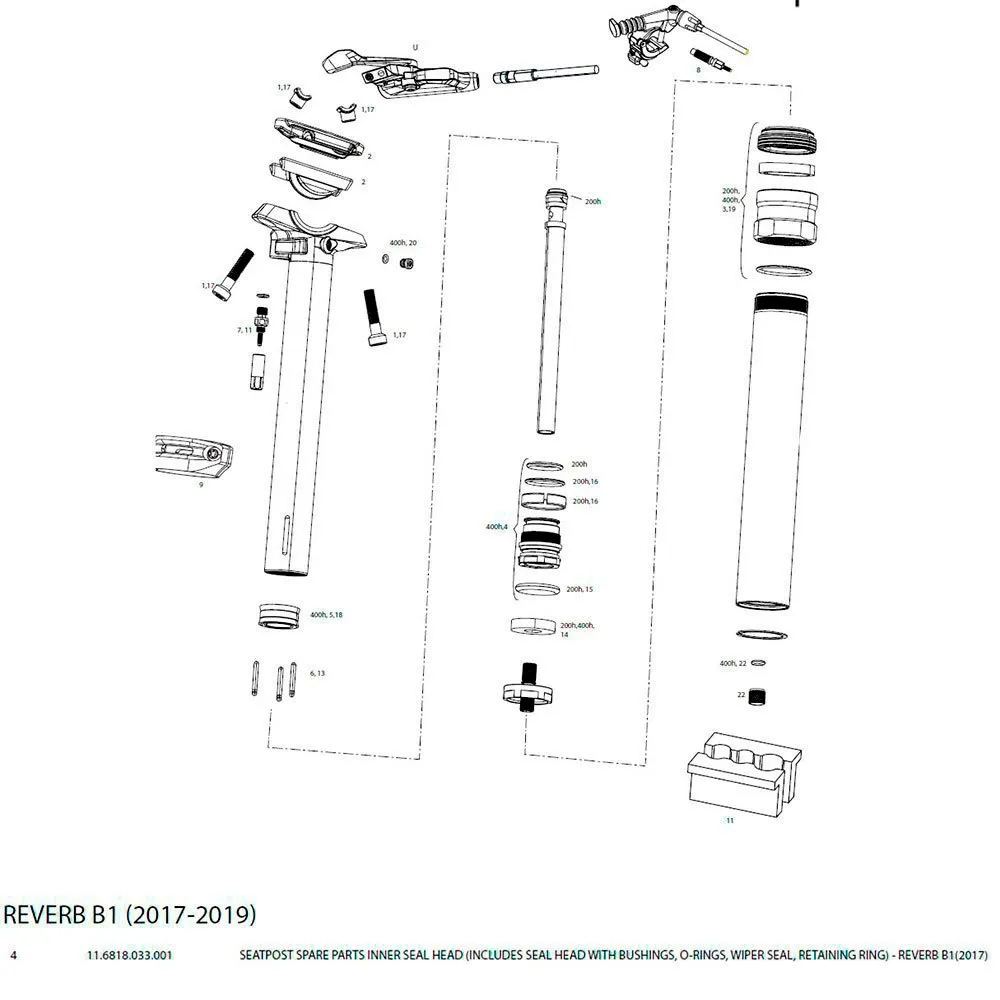 Rock Shox Reverb Inner B1 2017 Dichtung, Gold, One Size Rock Shox Reverb Inner B1 2017 Dichtung, Gold, One Size