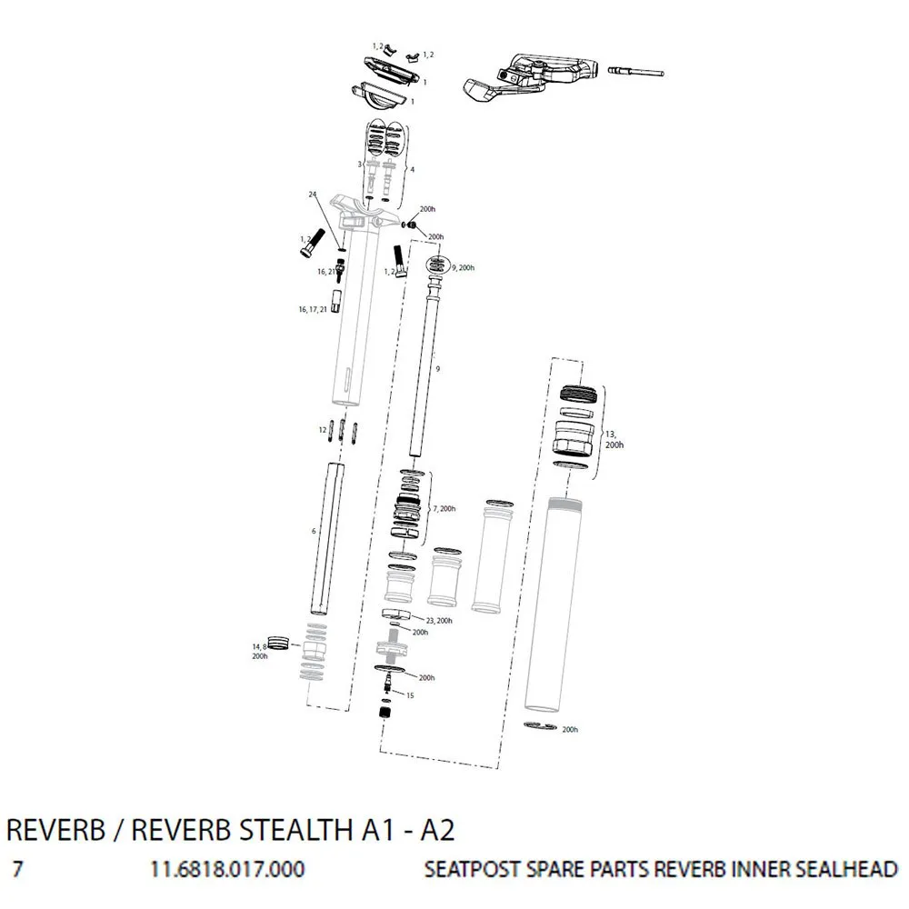 Rock Shox Reverb Inner Dichtung, Black, One Size