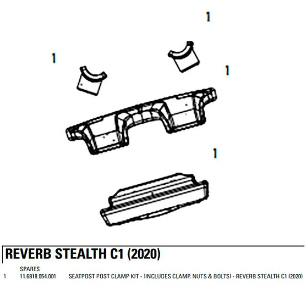 Rock Shox Reverb Stealth C1 2020 Sattelklemme, Black, One Size Rock Shox Reverb Stealth C1 2020 Sattelklemme, Black, One Size
