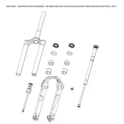 Rock Shox Solo Air 29/27.5´´ Service-kit, Silver, 100-160mm Rock Shox Solo Air 29/27.5´´ Service-kit, Silver, 100-160mm