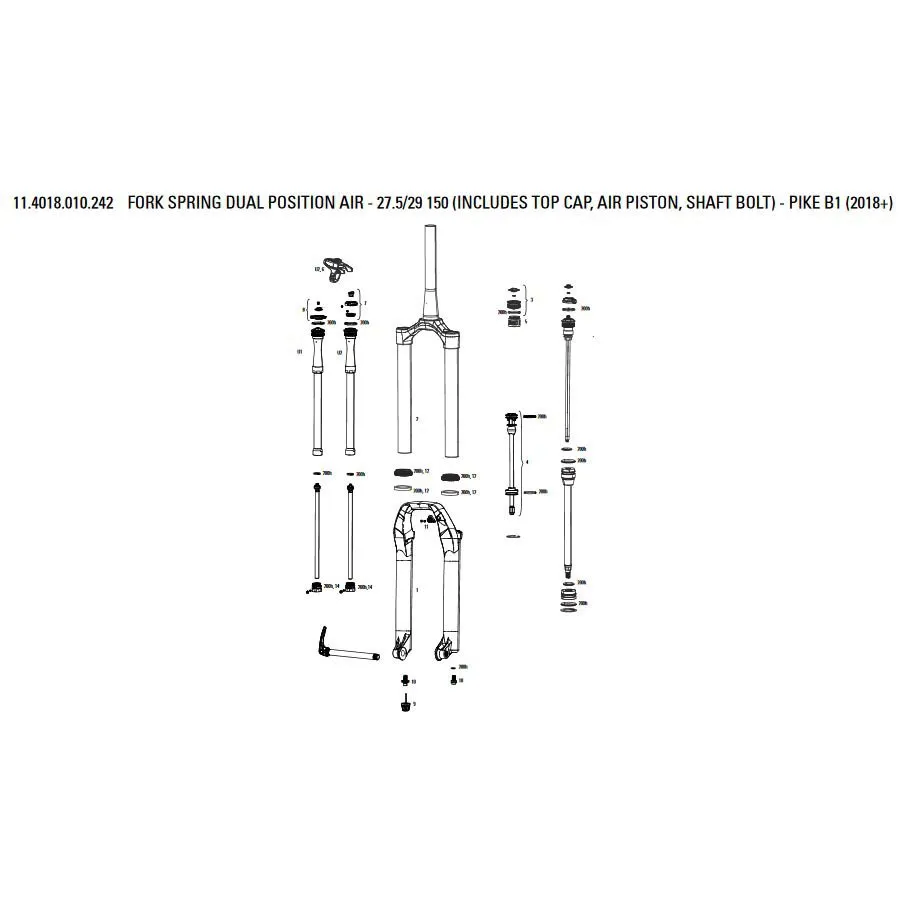 Rock Shox Spring B1 Luftfederbein Mit Doppelposition, Silver / black, 150mm / 27.5-29" Rock Shox Spring B1 Luftfederbein Mit Doppelposition, Silver / black, 150mm / 27.5-29"