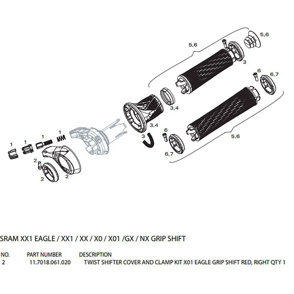 Rock Shox Sram Gripshift X01 Eagle Red Klemme, Black / red, One Size Rock Shox Sram Gripshift X01 Eagle Red Klemme, Black / red, One Size