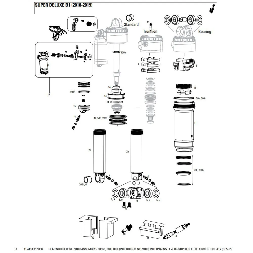 Rock Shox Super Deluxe Rct Corp Service-kit Rock Shox Super Deluxe Rct Corp Service-kit