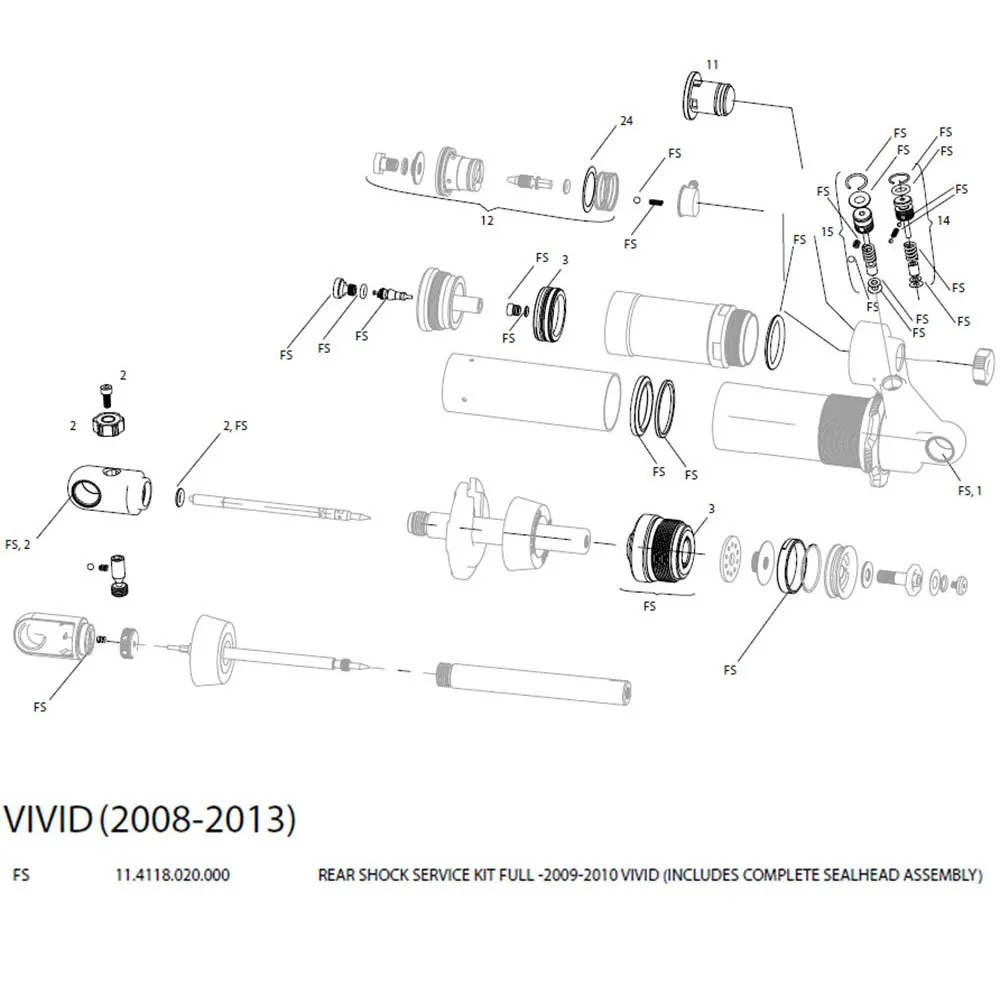 Rock Shox Vivid 09-10 Service-kit, Black, One Size Rock Shox Vivid 09-10 Service-kit, Black, One Size
