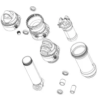 Rock Shox Vivid Coil C1 2025+ Trunnion 37.5-45 Mm Rear Shock Ösen-set Rock Shox Vivid Coil C1 2025+ Trunnion 37.5-45 Mm Rear Shock Ösen-set
