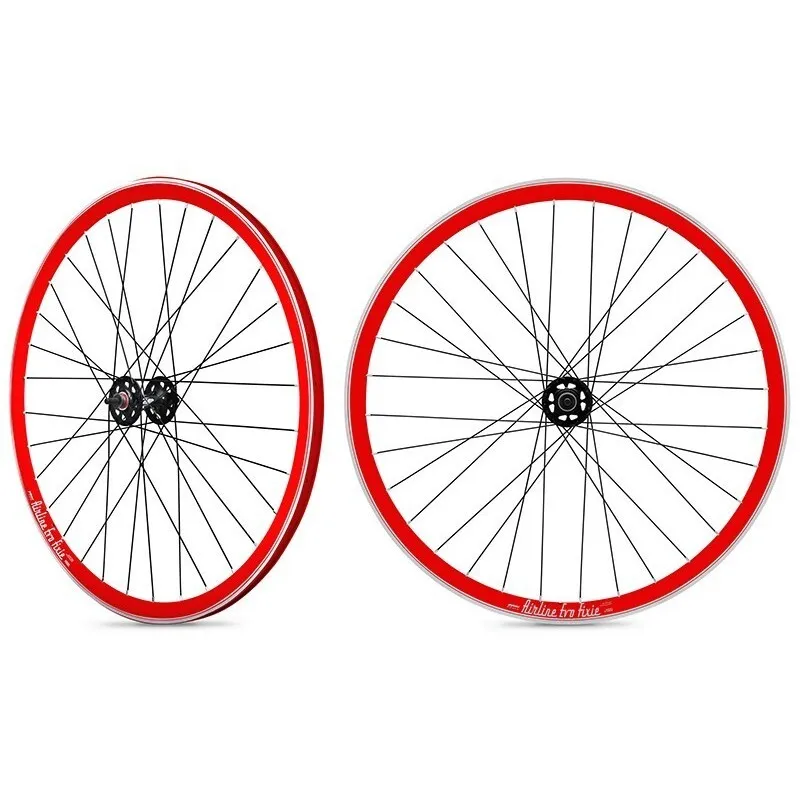 Rodi Fixie-Hinterrad rote Felge schwarze Nabe Unisex, rot, TU Rodi Fixie-Hinterrad rote Felge schwarze Nabe Unisex, rot, TU