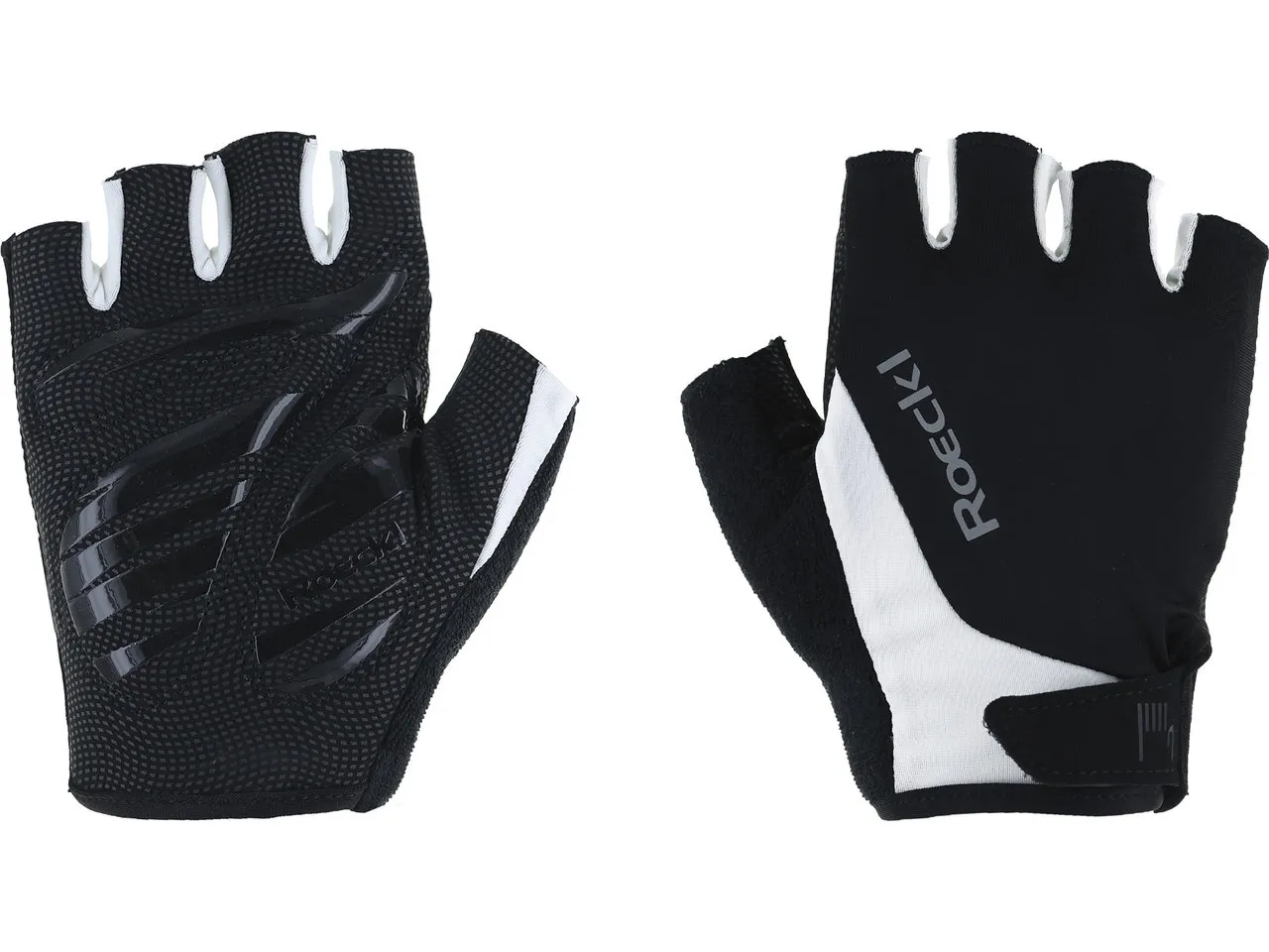 Roeckl Sports Basel 2 Halbfinger-Handschuhe, Weiß/schwarz