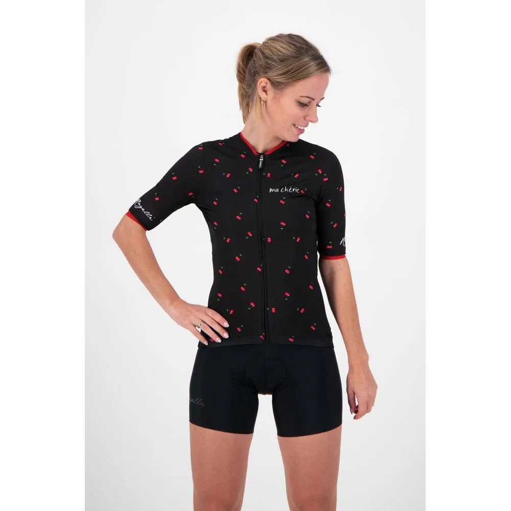 Rogelli Fruity Kurzarm-radtrikot, Black / red, S Rogelli Fruity Kurzarm-radtrikot, Black / red, S