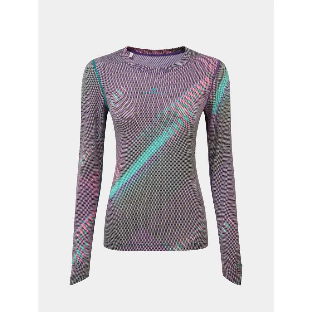 Ronhill Tech Golden Hour Langarm-t-shirt female, Multi lightreflection