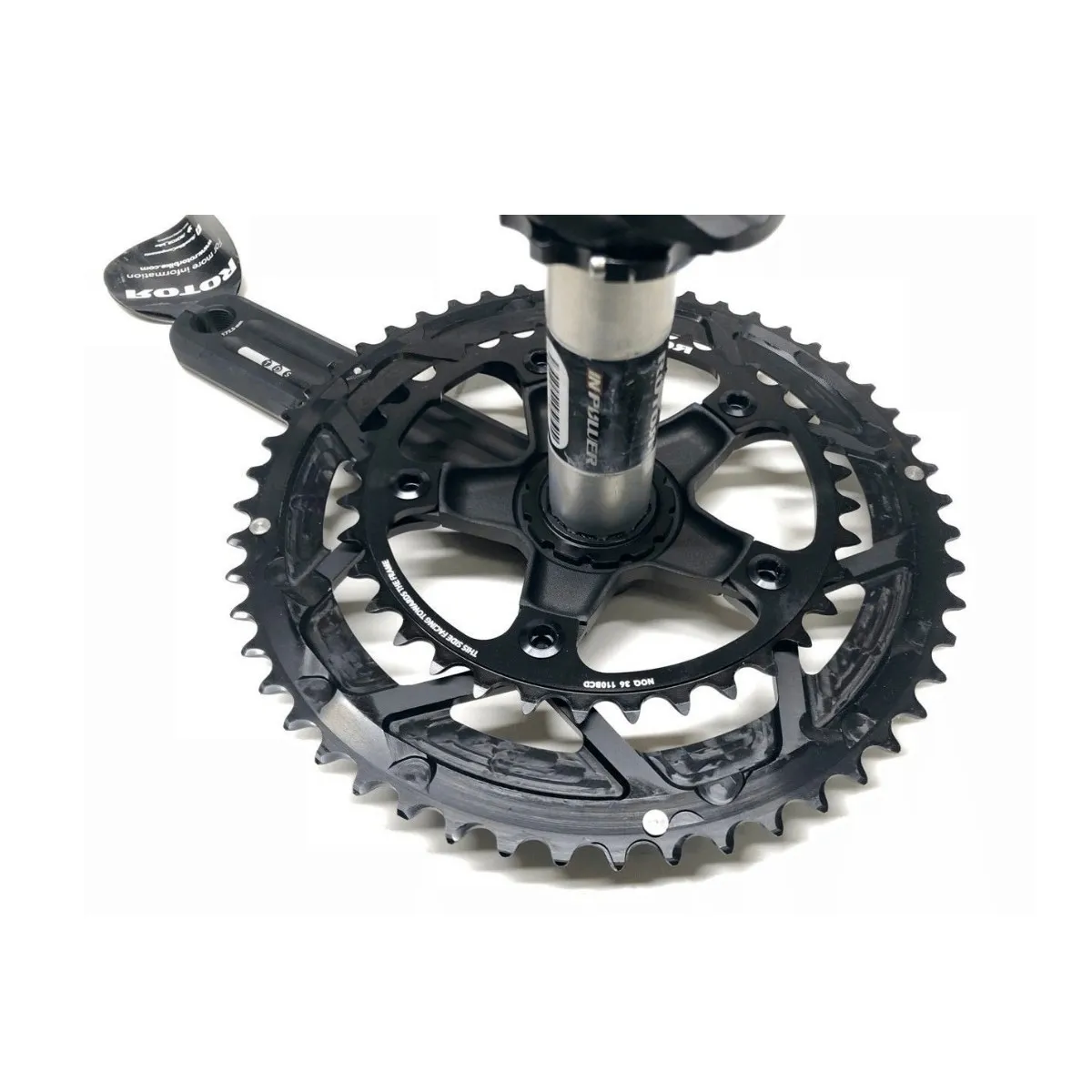Rotor 3D + Kurbeln mit INpower Powermeter + NoQ 50/34 runde Kettenblätter, Pleuellänge, Schwarz, 172.5mm Rotor 3D + Kurbeln mit INpower Powermeter + NoQ 50/34 runde Kettenblätter, Pleuellänge, Schwarz, 172.5mm