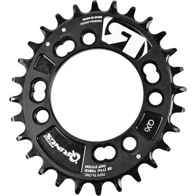 Rotor Ovales Mono-Tablett Q Rings bcd76x4 q Unisex, schwarz, 34t