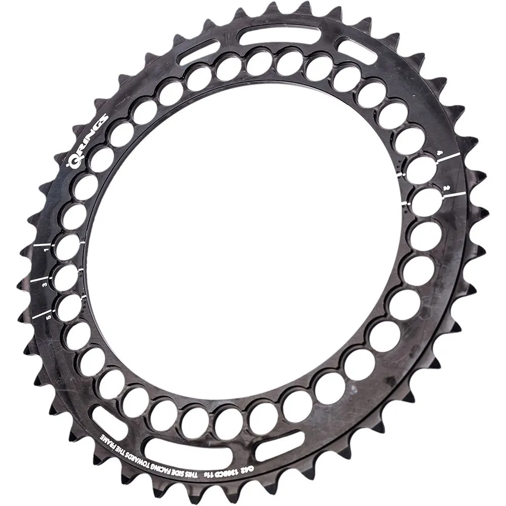Rotor Q Rings 130 Bcd Outer Aero Kettenblatt, Black, 53t Rotor Q Rings 130 Bcd Outer Aero Kettenblatt, Black, 53t