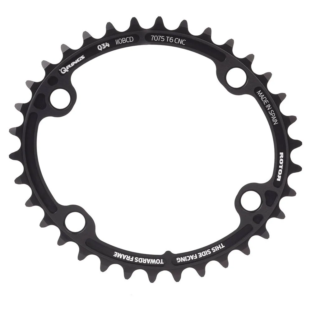 Rotor Round Q 110 Bcd Outer Kettenblatt, Black, 52t