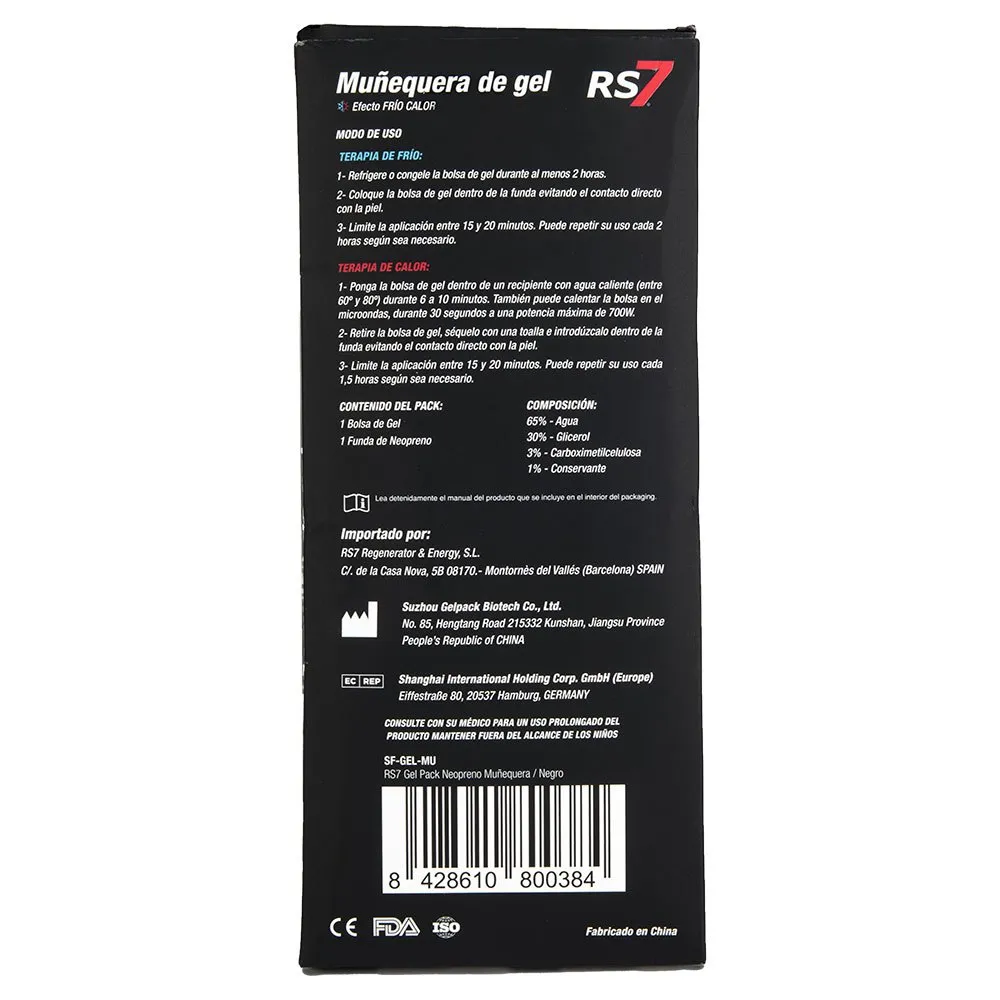 RS7 Neoprene Gel Pack Handgelenkband, Black, One Size RS7 Neoprene Gel Pack Handgelenkband, Black, One Size