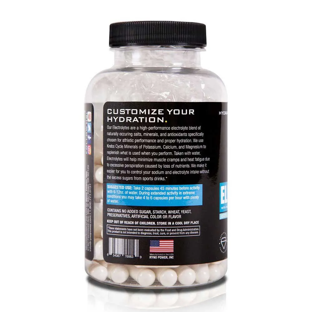 Ryno Power Ele883 Unflavored Electrolytes Kapseln 100 Einheiten, Black, One Size Ryno Power Ele883 Unflavored Electrolytes Kapseln 100 Einheiten, Black, One Size