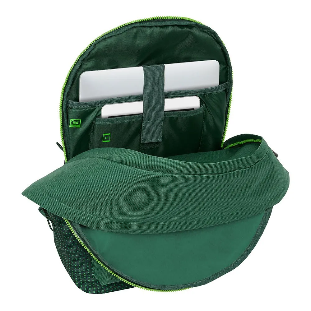 Safta Real Betis Balompie Double 15.6´´ Water Resistent Rucksack, Multicolor