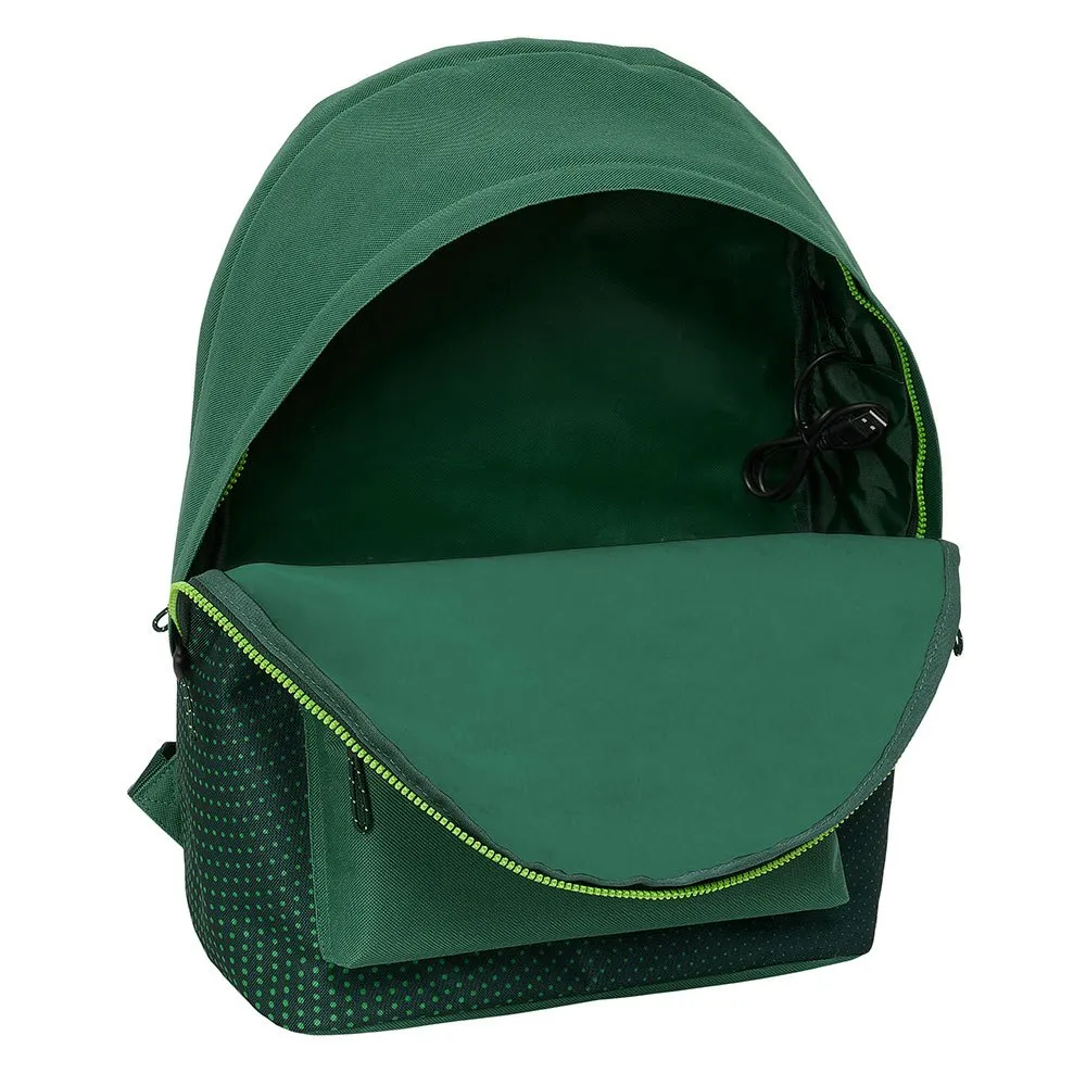 Safta Real Betis Balompie Double 15.6´´ Water Resistent Rucksack, Multicolor