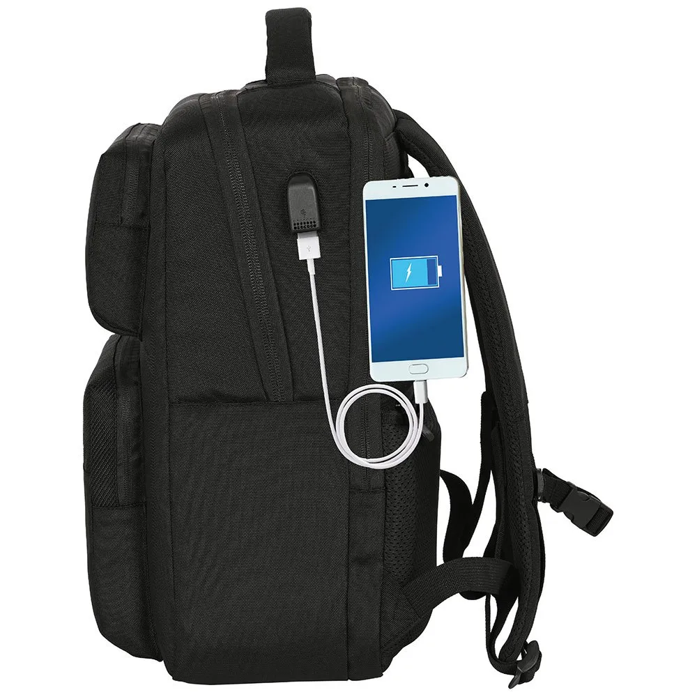 Safta Real Madrid Premium 2 Pockets 15.6´´+usb Rucksack, Multicolor Safta Real Madrid Premium 2 Pockets 15.6´´+usb Rucksack, Multicolor