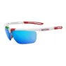 Salice 019 Ita Sonnenbrille, White ita, Mirror Blue/CAT3