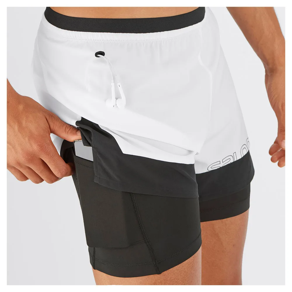Salomon Cross 2in1 Kurze Hose male, Black / white Salomon Cross 2in1 Kurze Hose male, Black / white