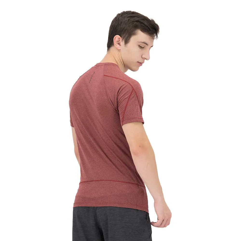 Salomon Cross Run Graphic Kurzarm-t-shirt male, Cabernet / dark denim / heather