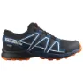 Dark navy / dark blue / red orange