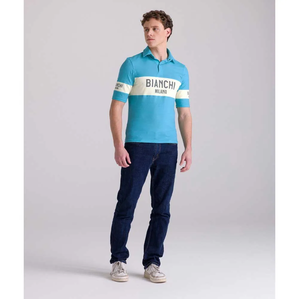 Santini Bianchi Milano Retro 2025 Kurzarm-poloshirt Santini Bianchi Milano Retro 2025 Kurzarm-poloshirt