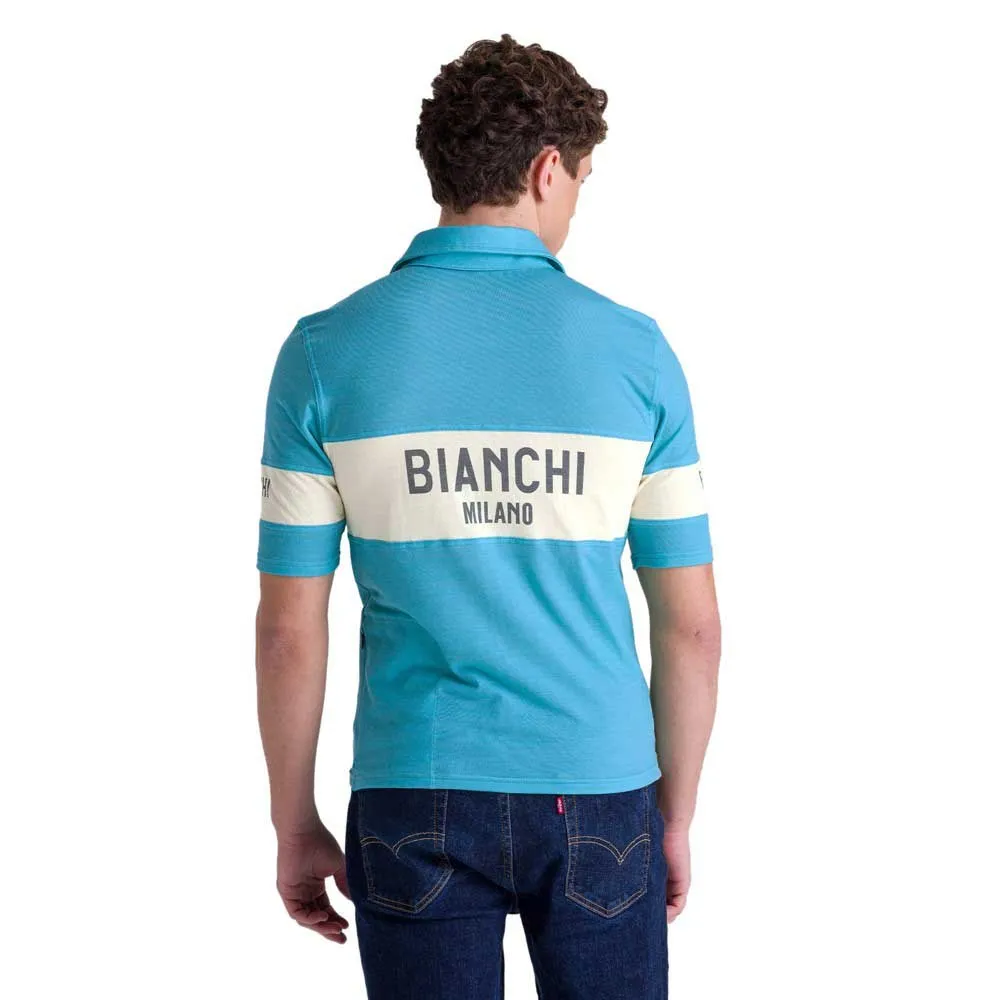 Santini Bianchi Milano Retro 2025 Kurzarm-poloshirt Santini Bianchi Milano Retro 2025 Kurzarm-poloshirt