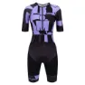 Santini Enigma X Ironman Kurzarm-trisuit, Black / purple
