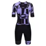 Santini Enigma X Ironman Kurzarm-trisuit, Black / purple