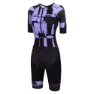 Santini Enigma X Ironman Kurzarm-trisuit, Black / purple