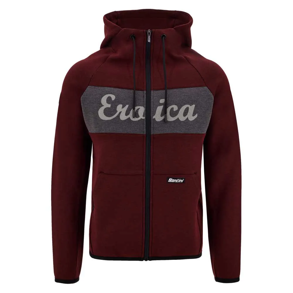 Santini Eroica Kapuzenpullover, Bordeaux Santini Eroica Kapuzenpullover, Bordeaux