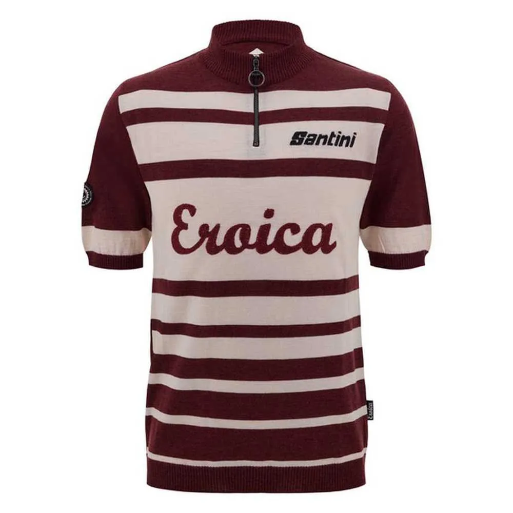 Santini Eroica Wool Kurzarm-radtrikot, Bordeaux / white Santini Eroica Wool Kurzarm-radtrikot, Bordeaux / white