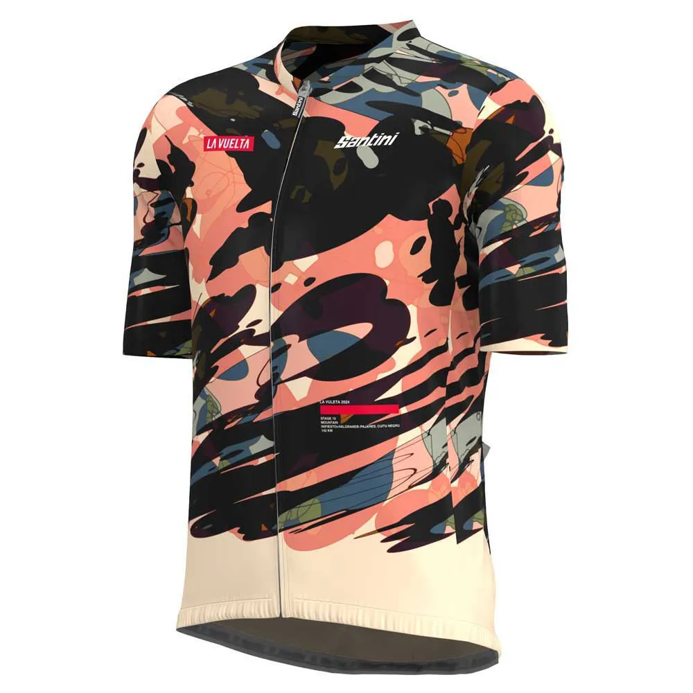 Santini La Vuelta Cuitu Negru Kurzarm-radtrikot, Print Santini La Vuelta Cuitu Negru Kurzarm-radtrikot, Print