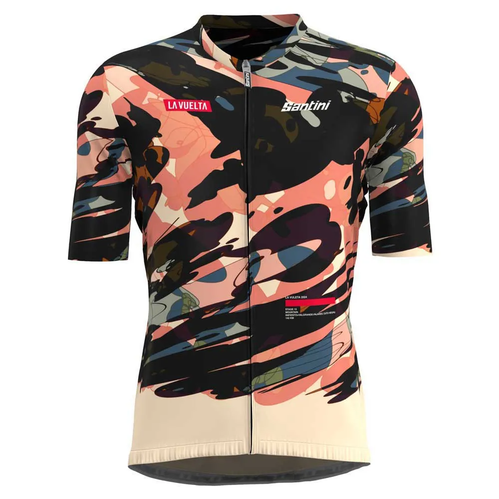 Santini La Vuelta Cuitu Negru Kurzarm-radtrikot, Print Santini La Vuelta Cuitu Negru Kurzarm-radtrikot, Print