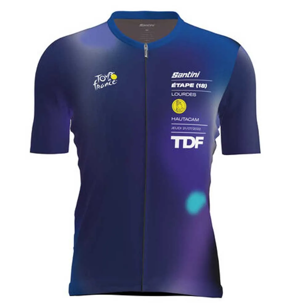 Santini Lourdes Tour De Fance Official Kurzarm-radtrikot, Print Santini Lourdes Tour De Fance Official Kurzarm-radtrikot, Print