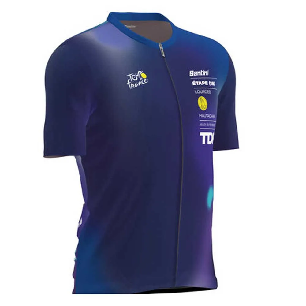 Santini Lourdes Tour De Fance Official Kurzarm-radtrikot, Print Santini Lourdes Tour De Fance Official Kurzarm-radtrikot, Print