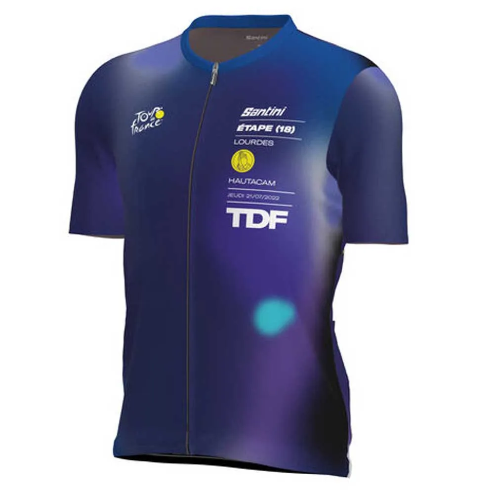 Santini Lourdes Tour De Fance Official Kurzarm-radtrikot, Print Santini Lourdes Tour De Fance Official Kurzarm-radtrikot, Print