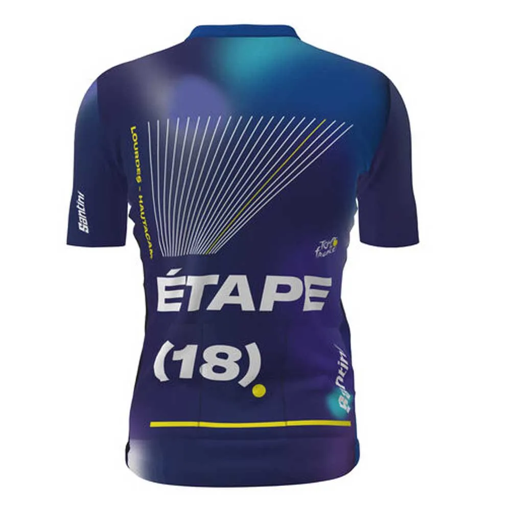 Santini Lourdes Tour De Fance Official Kurzarm-radtrikot, Print Santini Lourdes Tour De Fance Official Kurzarm-radtrikot, Print