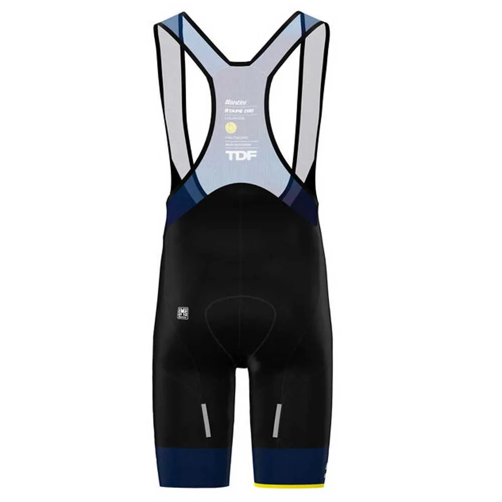 Santini Lourdes Tour De Fance Official Trägerhose, Blue nautica Santini Lourdes Tour De Fance Official Trägerhose, Blue nautica