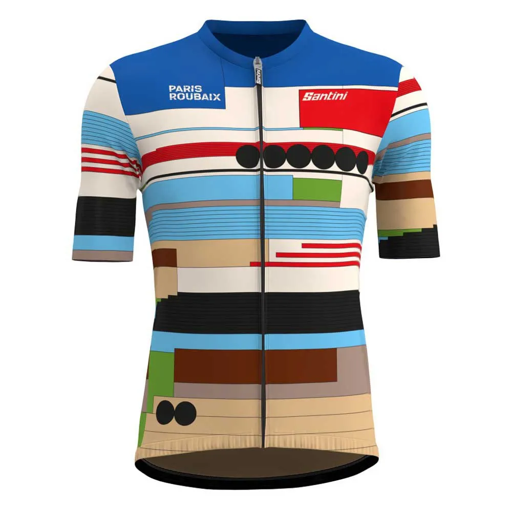 Santini Paris Roubaix Kurzarm-radtrikot, Print Santini Paris Roubaix Kurzarm-radtrikot, Print