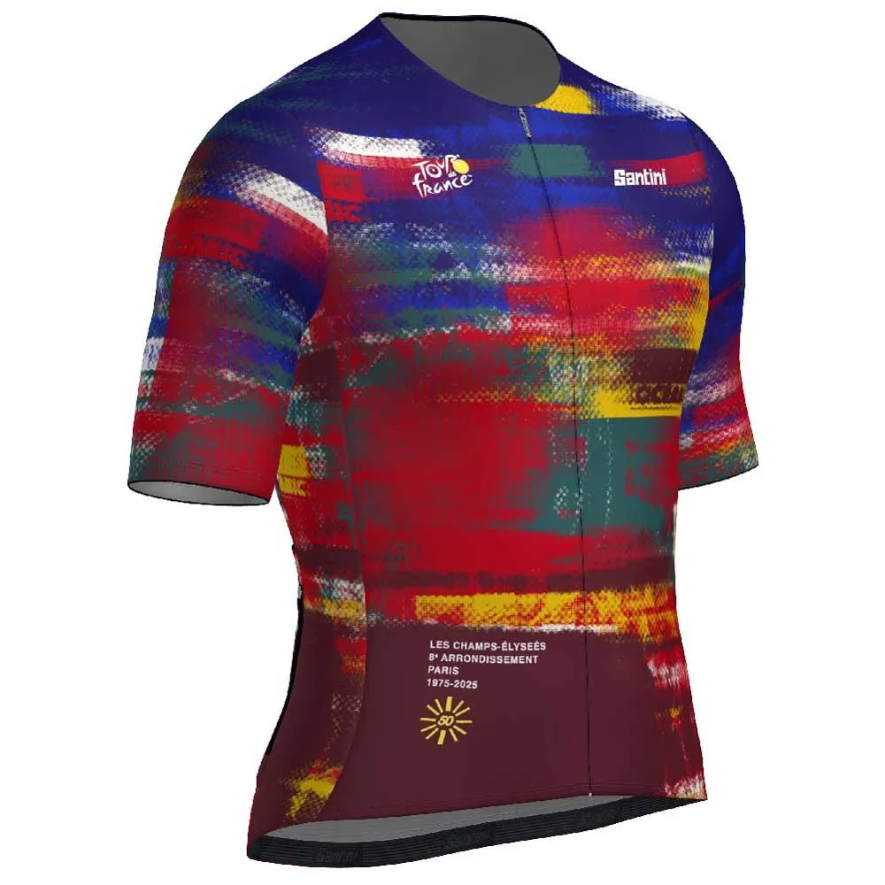 Santini Tdf Arrivée Dash 2025 Kurzarm-radtrikot Santini Tdf Arrivée Dash 2025 Kurzarm-radtrikot