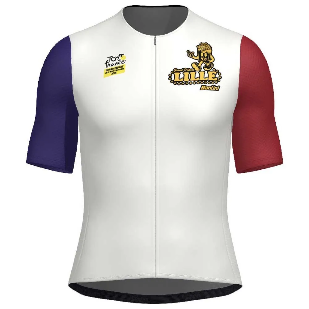 Santini Tdf Grand Depart Lille 2025 Kurzarm-radtrikot Santini Tdf Grand Depart Lille 2025 Kurzarm-radtrikot