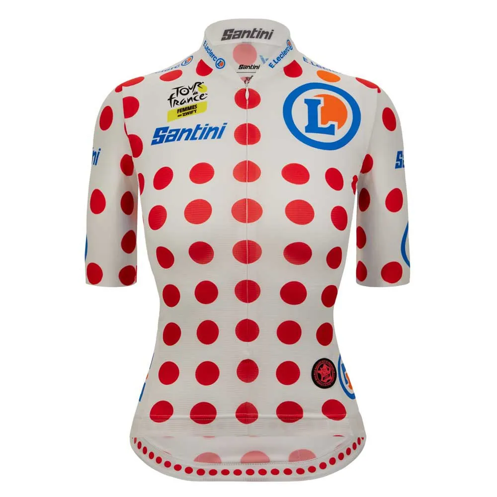 Santini Tour De France Femme Avec Zwift Gpm Leader Kurzarm-radtrikot Santini Tour De France Femme Avec Zwift Gpm Leader Kurzarm-radtrikot